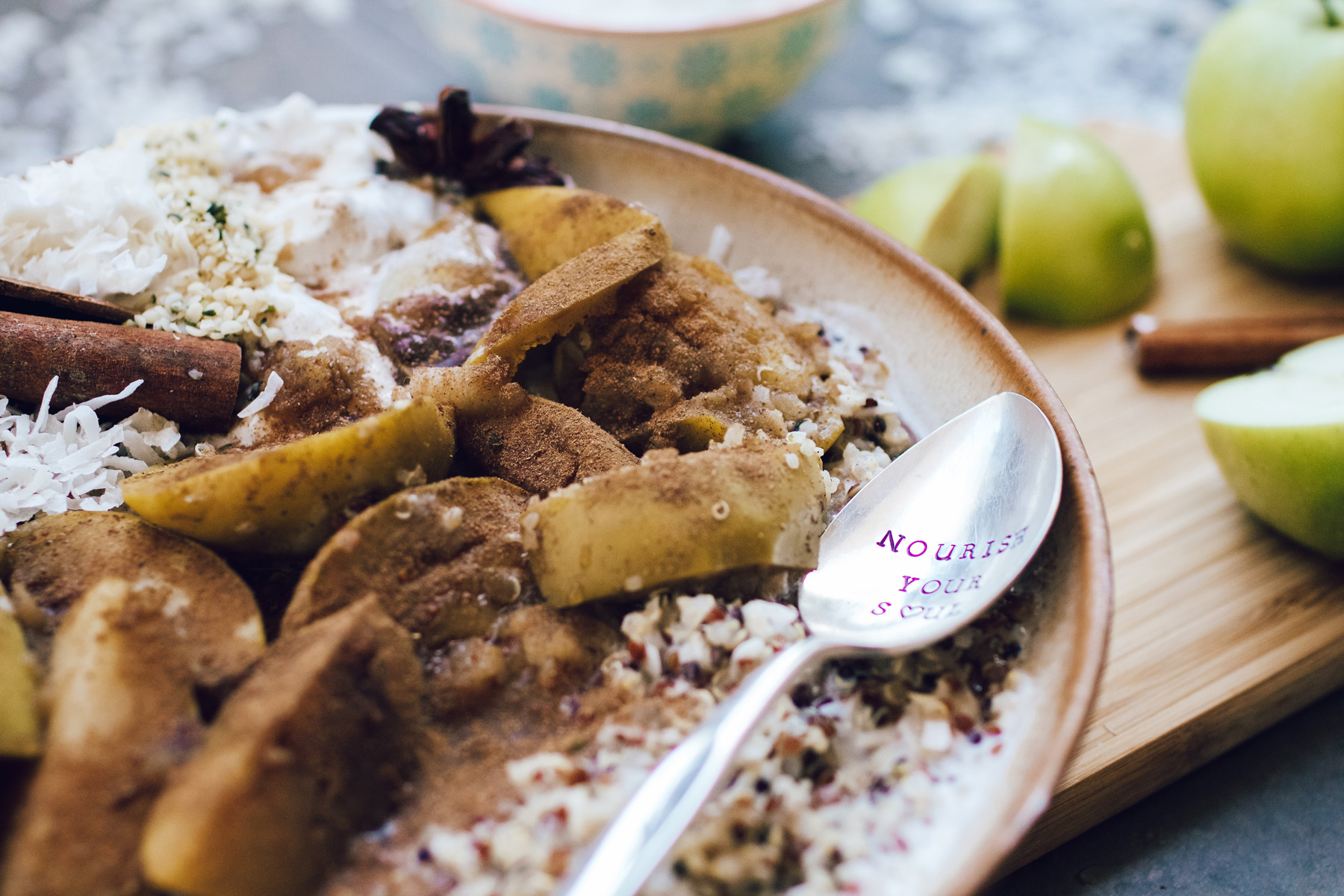 Healthy Stewed Apples with Coconut Quinoa Recipe