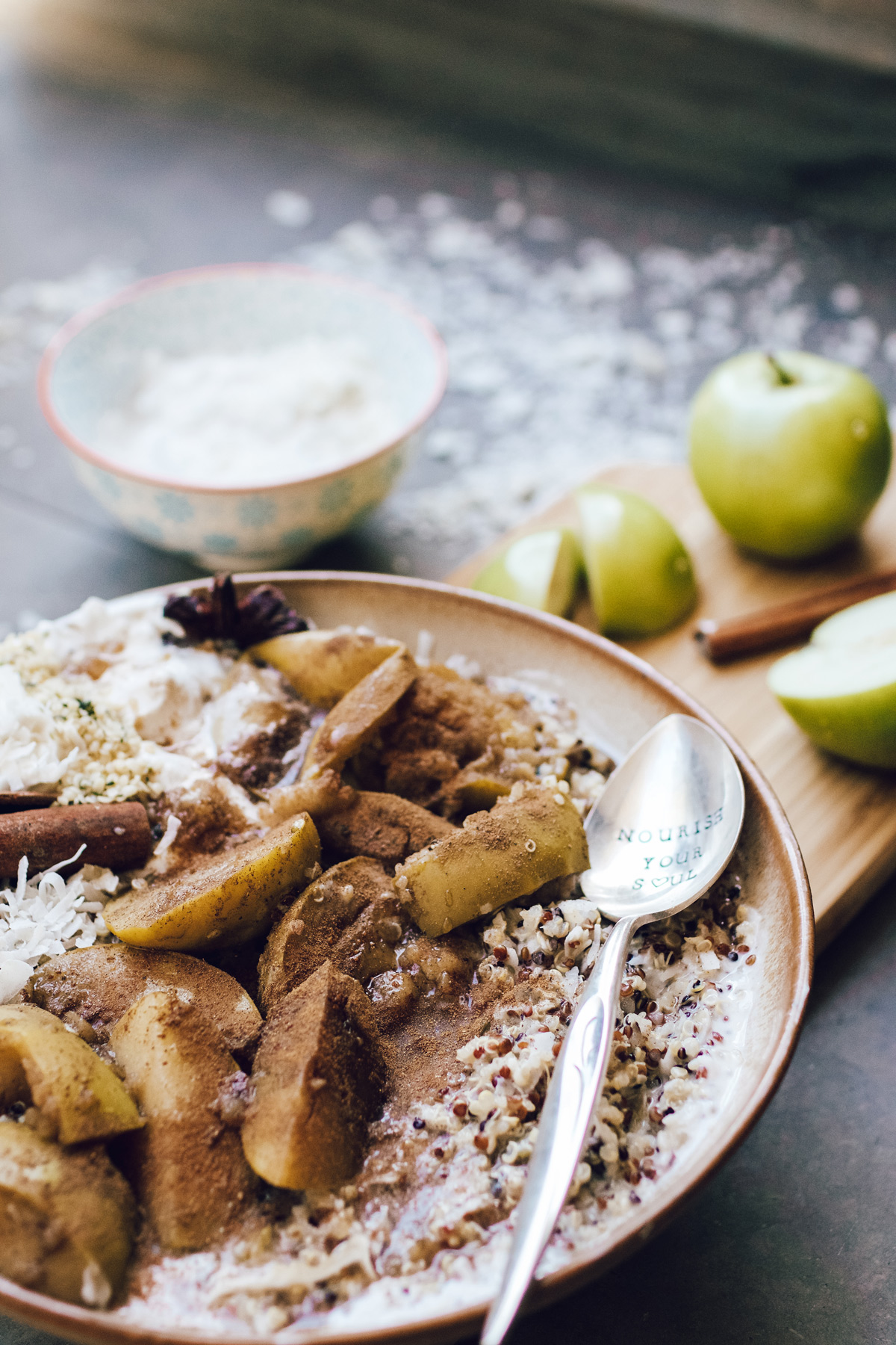 Stewed Apples with Coconut Quinoa